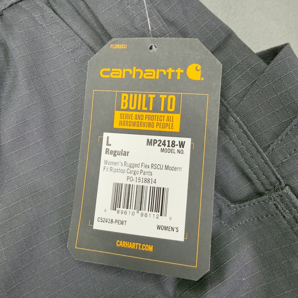 Carhartt Rugged Flex RSCU Modern Ripstop Cargo Pants Womens Large Regular Grey - Picture 10 of 11